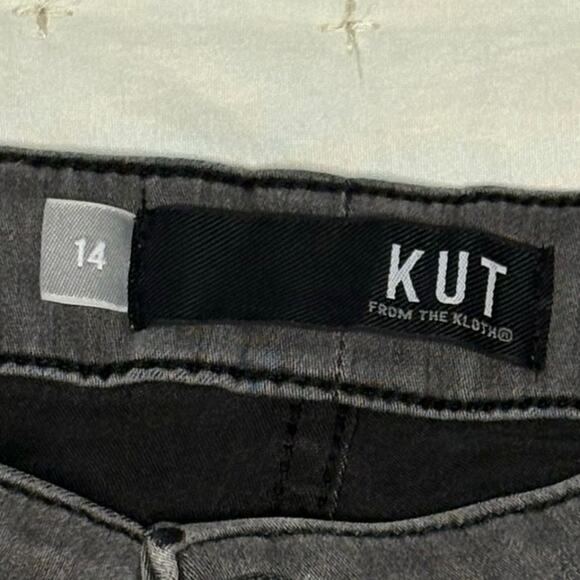 KUT Donna High Rise Ankle Skinny Jeans Women's 14 | Gray Stretch Classic Denim - Picture 6 of 12